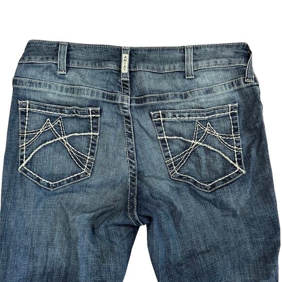 Ariat Denim - Ariat R.E.A.L. Gianna Straight Mid Rise Arrow Jeans Stryker Wash Style 10034655